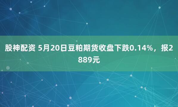 股神配资 5月20日豆粕期货收盘下跌0.14%，报2889元